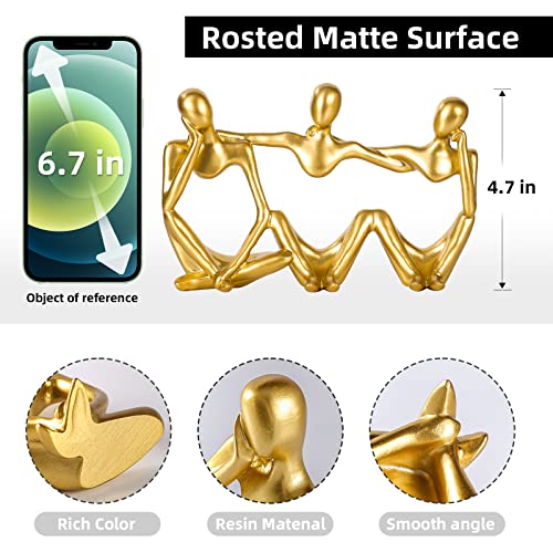BMLCGJ Thinker Statue Gold Decor Abstract Art Sculpture, Golden Resin Collectible Figurines for Home Living Room Office Shelf Decoration,Great Gifts Ideas (Conjoined Body-Gold) - color: Conjoined Body-gold