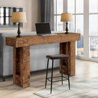 GarveeTech 63" Console Table for Entryway, Narrow Sofa Table Behind Couch, Wooden Hallway Table for Living Room, Foyer Entry Table - color: Brown-63 Inches