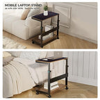 EUREKA ERGONOMIC PC Stand Computer Cart, Height Adjustable Tower Stand 2-Tier Suit for ATX Case Printer, Metal Rolling Cart on Wheels for Gaming Home Office, Walnut - color: Walnut