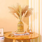 ZENS Rattan Boho Vase, Hand Woven Wicker Cover Glass Flower Vases for Pampas Grass, Artistic Boho Style Country Vase for Fall Flower Decor, Home Table Centerpiece, Farmhouse Decorative - size: 1