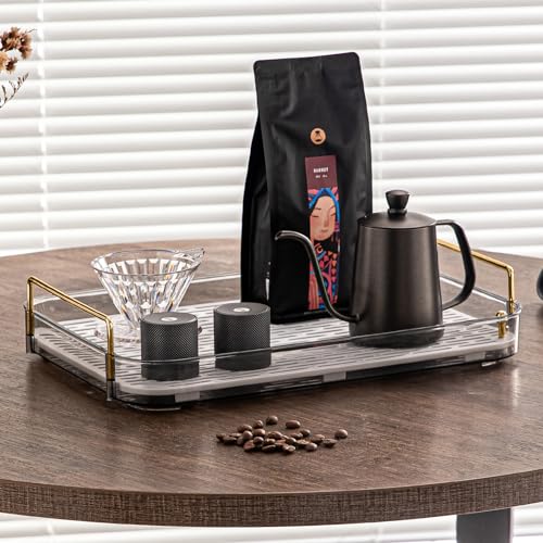 Seoneiro Whiskey Tray, Glass Cup Rack, Mug Holder, Coffee Cup Organizer, Bathroom Countertop with Drain Board Wine Glass Decorative Organizer, Food Tray, Kitchen Spice Rack - color: Anthracite-1