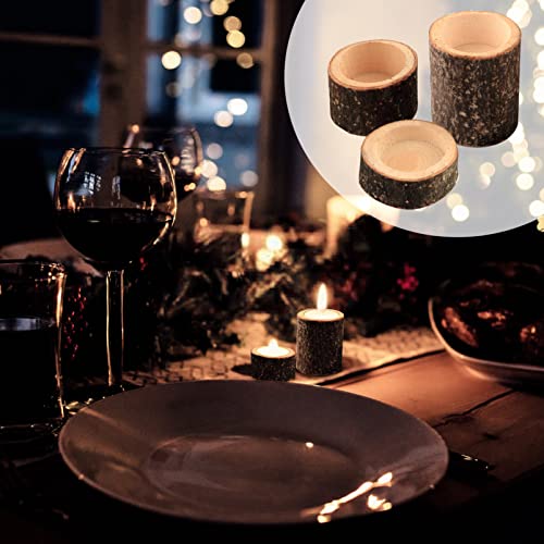 Set of 12 Wooden Tea Light Candle Holders, Personalized Natural Wooden Votive Vintage Tea Light Candle Holders for Rustic Centerpieces for Dining Table Wedding Party (Set of 12) - color: Set of 12