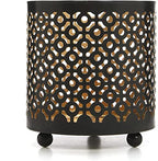 Hosley Bulk Buy Black (Gold Inside) Metal Jar Holder Candle Sleeve Set of 8-4.5" High. Votive, Tea Light Lanterns Ideal Gift for Weddings, Parties, Spa and Aromatherapy O6 - color: Black (Gold Inside) 8 Pack, size: 4.5 inch High