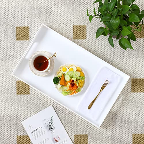 Acrylic Tray with Embedded Handle, 10x15 Inch, White - color: White, size: 15" x 10" x 2"