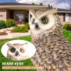 Owl Garden Statue - Perching Forest Owl on Stump Resin Figurine for Home Indoor Outdoor Garden Patio Yard Decor
