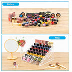 Pero Pero Nail Polish Organizer Acrylic Display Rack for Nail Polish Holder Sunglasses Organizer Essential Oils Holder Clear Eyeglasses Display Case Makeup Organizer - style: 5Layers