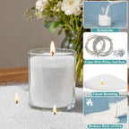 Sukh Snow Pearled-Candles with Wicks - DIY Snow Candle Wax with Wicks,Wax,Refillable for Making,Weddings,Partie (Silver) - color: Silver