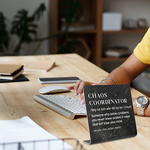 Chaos Coordinator Sign, Funny Office Desk Decor for Women, Men, Coworker, Mom, Friends, Boss, Lady, Decoration On Shelf Table Desk for Living Room Home Office dksg7 - style: CHAOS COORDINATOR