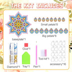 DIY Diamond Art Painting Candlestick Holders Mandala Flower Shape Desk Candle Tray Tabletop Ornaments for Wedding Festival and Party Home Table Centerpiece-Flower02 - color: Flower02