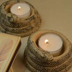 Coiled Snake Candlestick Candle Holder, Resin Tealight Candleholder, Serpent Sculpture, Ornament Garden Home Decorations(2Pcs)
