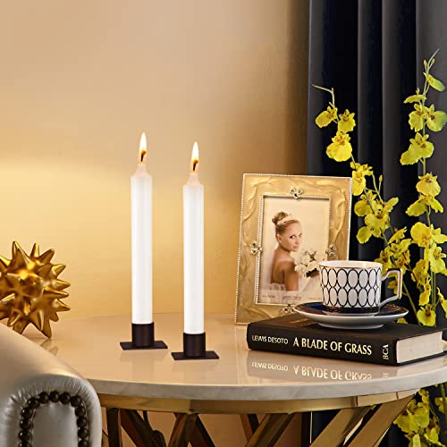 Gute Taper Candle Holder, Candle Holders for Pillar Candles, Matte Black Candlestick Holder Centerpieces for Home Decoration, Wedding Anniversary, Party, Housewarming Gifts,Set of 8,Square - color: Black-s-8pcs