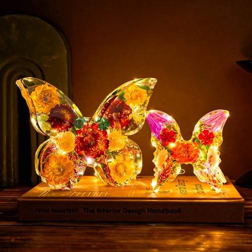 Butterfly Resin Molds Set 8'' Large Ornaments Silicone Epoxy Resin Deep Casting Mold DIY 2 Sizes Butterflies Art Craft Mould for Flower Preservation Bookends Insect Specimen Christmas Home Decorations - color: 2pcs Butterfly Molds