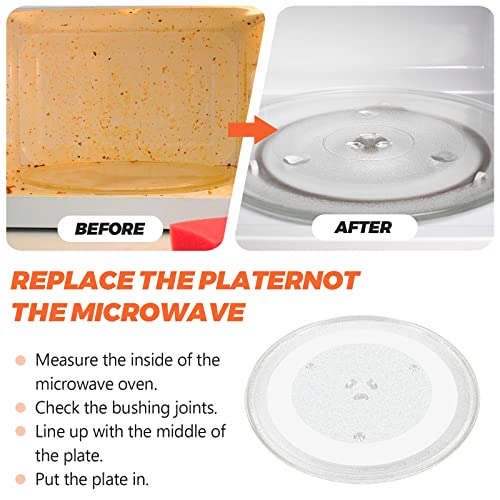 13.5" Microwave Glass Turntable Plate by Beaquicy - 13 1/2 Inches 5304509621 Glass Tray Fit for GE Hotpoint Microwave - Replace Microwave Glass Tray # WB39X10032 JVM3160DF1BB JVM3160DF1CC JVM3160DF1WW - size: 13.5"