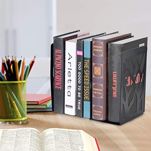 Book Ends, Bookends, Bookends for Shelves, Bookend, Book Ends for Heavy Books, Black Metal Book Shelf Holder Home Decorative, Book Stoppers for Shelves 3 Pair - size: Black-3 Pair