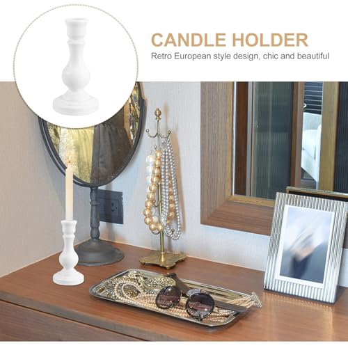 Nordic Style Simple Candleholder Decor White Desktop Candle Container for Home Decoration Elegant Minimalist Candle Stand for Dining Table Wedding Banquet Centerpiece