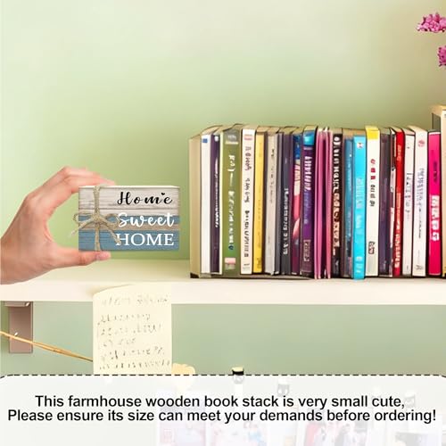 Mini Decorative Books For Home Decor, Small Wood Book Stack For Table Decor, Home Sweet Home decoration Books For Living Room Bookshelf, Farmhouse Stacked Books decoration（L50) - color: Home Sweet Home 5