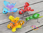 GIFTME 5 Metal Garden Sculptures Statues Yard Art Decoration,Set of 4 Garden Decor Perfect Hanging The Tree, Porch,Backyard or Patio Wall Decor - style: Garden Insect