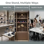 Acrylic Hat Organizer & Wig Stand, Clear Hat Rack Display Stand, Cap Holder for Baseball Caps, Wig Holder, Mask Stand, Helmet Stand, Collectibles, Dresser Display (3.9x5.9x14 Inch - size: Large (3.9x5.9x14 Inch）