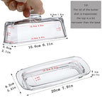 8'' Art Glass Butter Dish with Lid,Classic Covered 2-Piece Butter Container For Countertop,Multi-Purpose Preserving Serving Dessert Tray Bowl,Dishwasher Safe - size: 8 inches