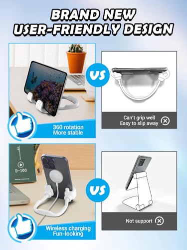Easter Basket Stuffers for Teens Boys Girls Adults Cell Phone Stand Patented 2 Pack White Thumbs Up Lazy Phone Holder Cell phone Stand for Desk Fun Easter Gifts for Kids Men Women Wife Birthday - color: White, size: 2
