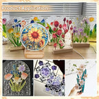 PH PandaHall Wood Display Stand for Stained Glass Piece, 3.9" Rustic Fused Glass Art Base Decorative Plate Stand Holder Easel for Ceramic Tiles, Plates, Pictures, Collectibles, Home Office Trade Show