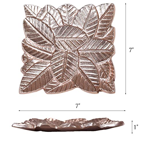 BBH Home's Handmade Bronze Novelty Shaped Aluminium Tray 6.88 x 6.88 x 0.78 AMBBVK043AB2020 - color: Bronze