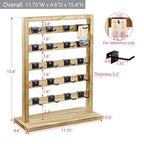 Ikee Design Free Assemble 2 Pcs Set Wooden Jewelry Display Rack with 20 Removable Metal Hooks/Each, Earring Display Holder Stand for Earring,Necklaces,Bracelet, Keychain Stand, Oak Color - color: b) Oak, 2 Pieces