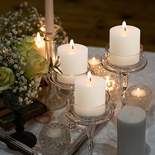 3×3 White Pillar Candles Set of 3 Unscented Handpoured Weddings, Home Decoration, Restaurants, Spa, Church Smokeless Cotton Wick 90 Hour - size: 3×3 white