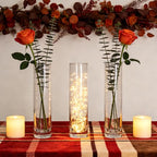 Brajttt 7.48 inch Tall Vases for Flowers,12PCS Glass Cylinder Vase, Single Rose Bud Vase for Event Decor,Bud Vases in Bulk for Wedding Centerpieces,Home Aesthetic Desk Decor, Party Decorations