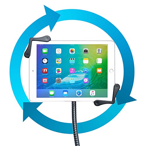Gooseneck Floor Stand – CTA’s Compact, Adjustable Gooseneck with Swivel Casters for iPad 7th/ 8th/ 9th Gen 10.2”, iPad Air 4, 12.9”, Surface Pro, Zebra & Other 7-13” Tablets (PAD-CGS) - style: Cradle