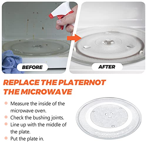 14 1/8" Microwave Turntable Glass Tray by Beaquicy - 14 1/8 INCH Microwave Plate Replacement for GE Microwave - Replaces DE74-20002B WB49X10063 DE74-20002A DE74-20002D WB39X10038 WB49X10096 - size: 14.2"