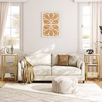 HOOBRO Tall Side Table, 3-Tier Telephone End Table with Adjustable Mesh Shelves, Small Entryway Table with Storage, Small Nightstand for Living Room, Bedroom, Hallway, White and Gold DW01DH01G1 - color: White + Gold