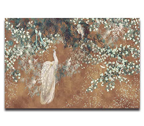 Cliouar-Wall Mural Wallpaper for Bedroom Living Room White Peacock 103" x 69"(Not Self-Adhesive) - color: Murals-18, size: 103" x 69"