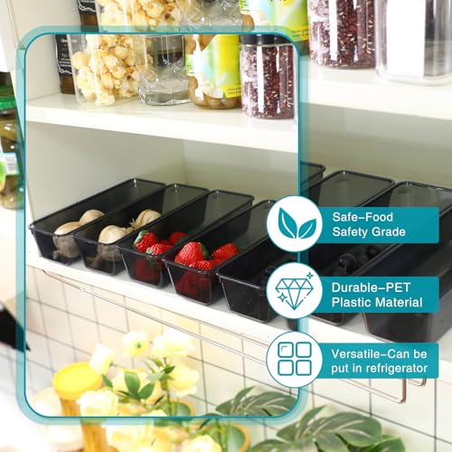 Maitys 12 Pcs Clear Drawer Organizer 9 x 3 x 2 Inches Plastic Rectangle Trays Makeup Vanity Storage Bins and Kitchen Drawers Dividers for Office Desk Silverware Kitchen Utensils(Black) - color: Black, size: 9 x 3 x 2 Inches