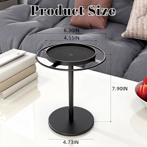LSK Metal Sunglasses Organizer, Glasses Holder Stand with Storage Tray, Eyeglasses Holder with Anti-Slip Pads for Tabletop, Desk, Dresser, Matte Black