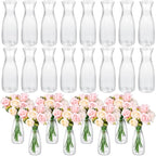 Mumufy 24 Pcs Plastic Bud Vases Bulk Small Clear Container for Flowers Height Shatterproof Bud Vase for Centerpieces Wedding Home Table Decorations Formal Dinners(2.64 x 6.69 Inch) - size: 2.64 x 6.69 Inch