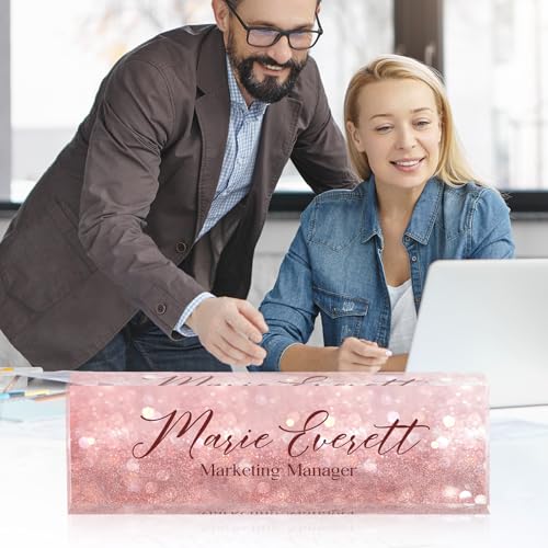 Desk Name Plate Personalized, Custom Name Plate for Office Desk Decor for Women & Men, Custom Office Gifts Employee Appreciation Gifts for Boss, Manager, Nurse, Lawyer, Teacher - color: Crystal 1