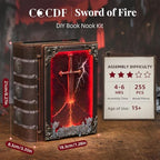 CCCDF Book Nook Kit - DIY Miniature House Kit for Adults, Teens, Dollhouse Magic Booknook Tiny House Bookshelf Decor, Gifts for Family, Friends (Sword of Fire) - style: Sword of Fire