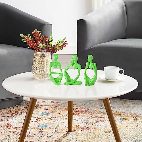 BMLCGJ Thinker Statue Gold Decor Abstract Art Sculpture, Golden Resin Collectible Figurines for Home Living Room Office Shelf Decoration,Great Gifts Ideas (Light Green) - color: Light Green