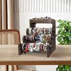 LadyRosian 4 Tier Wooden Bracelet Holder, Bangle Watch Necklace Display Storage Jewelry Holder Stand Display Organizer (Brown-box) - color: Brown 4-Tier Box