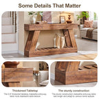OKD 60" Farmhouse Entryway Table with Drawer, Narrow Long Console Table for Entryway, Console Tables with Storage(Reclaimed Barnwood) - color: Reclaimed Barnwood
