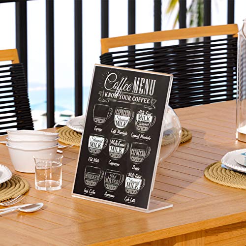 NIUBEE 6Pack Slant Back Acrylic Sign Holder 5x7 inches, Clear Vertical Picture Frames Frames, Desktop Flyer Holder Document Holder Paper Display Stand - size: 5x7, style: Vertical