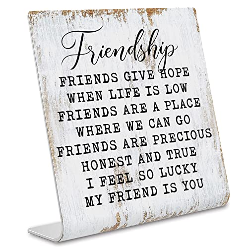 Friendship Signs for Women Friends, Friend Birthday Gift Ideas Office Gifts for Friends Sisters Coworkers Decorations On Shelf Table Desk for Living Room Bedroom Home Office dksg11 - style: Friendship Gift
