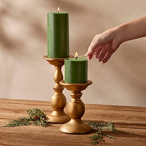 Thymes Frasier Fir Scented Candles for Home Decor - Green Pillar Candles for Women & Men - Place on Candle Holder - Luxury Home Fragrance Gifts - Small (3" x 3" Pillar) - size: 3 in x 3 in