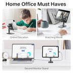 Foldable Phone Stand for Desk - Adjustable Height & Angle Cell Phone Holder, Portable Tablet Stand with Anti-Slip Base for Home, Office, and Travel, Compatible with iPhone & All 4-11" Devices (Black) - color: Black