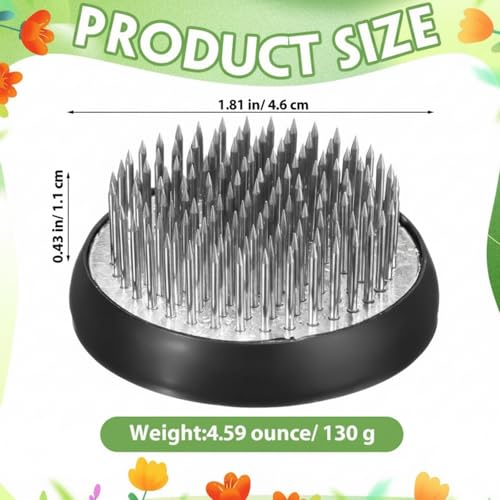 Sliner 16 Pieces Floral Frogs Round Flower Holder Japanese Ikebana Vase Kenzan Flower Arranger Floral Fixed Tools Pin for Arrangement Home DIY Craft(Silver,1.81 Inch) - color: Silver, size: 1.81 Inch