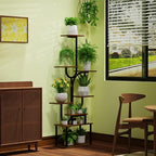 Indoor Plant Stand with Grow Light, 8-Tier U-Shaped Space-Saving Corner Plant Stand, Multi-Size Metal Plant Rack for Home and Balcony Decor