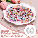 PATIKIL 1000 Pcs No Hole Pearls, 3mm 4mm 5mm 6mm 8mm Mini Round Faux Pearl for Art Crafts Jewelry Making Nail Vase Filler Birthday Wedding Party, Light Gray - color: Light Gray