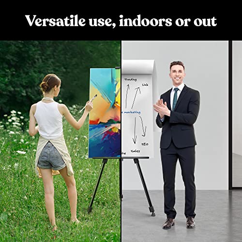 Portable Artist Easel Stand for Painting - Adjustable Height Painting Easel with Bag - Tabletop Art Easel for Painting Canvas Stand, Poster Stand & Wedding Signs Stand - Metal Tripod - 17x66 inches - style: 66 Inch Anthracite Black (1 Pack)