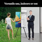 T-SIGN Portable Artist Easel Stand for Painting - Adjustable Height Painting Easel with Bag - Tabletop Art Easel for Painting Canvas Stand, Wedding Signs Stand - Metal Tripod- 66 inches (Pack of 2) - style: 66 Inch Anthracite Black (2 Pack)